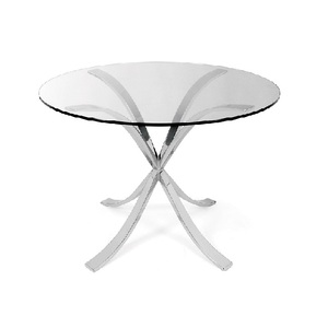 Nuevo diseño de moda, mesa auxiliar para sofá, acabado chapado en oro, muebles personalizados, mesa de centro de Metal, tapa de cristal redondeada - Product Image 5
