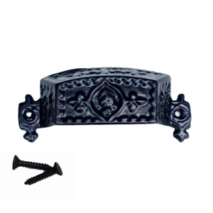 Poignées de tiroir cannelées en fonte noire mate de style industriel pour cuisine chambre placard armoires armoires salle de bain salon - Product Image 1