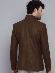 Fournisseur indien de blazer marron café, vêtement décontracté, coupe moderne, blazer confortable pour hommes, disponible au prix direct d'usine - Product Image 2