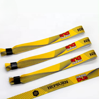Bracelets de concert en tissu polyester tissé personnalisés avec logo imprimé, ajustables, pour festivals et événements, avec boucle
