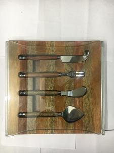 Caja de madera natural ajustable Bandeja de cubiertos de madera con juego de herramientas de cocina para operación manual de frutas y verduras - Product Image 5