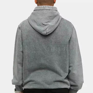 Sudaderas con capucha de efecto vintage de precio al por mayor ligeras en stock nuevas sudaderas con capucha de efecto vintage básicas hechas a medida - Product Image 2