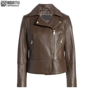 2025 Customized Women's Leather Jackets High Heated Regular Winter Knitted Best Wholesale Price Dyed Fabric <b>Polyester</b> <b>Filling</b> - Product Image 5