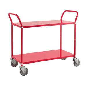 Four-Wheel <b>Trolley</b> 2 Shelves Enclosed Frame Platform for Industrial Storage Transportation <b>Tool</b> Organization Rubber OEM - Product Image 1