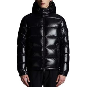 Manteaux d'hiver chauds à bulles pour hommes, imprimés sur mesure, veste bouffante, veste noire pour hommes - Product Image 1