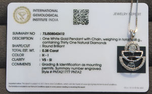 Ensemble de colliers pendentifs en or blanc 18 carats avec diamant naturel Certified IGI Elegant Fine Jewelry for Women - Product Image 5