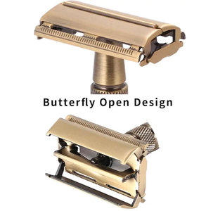 ANAAIF Kit de rasage de rasoir de sécurité à double tranchant personnalisé pour hommes avec ensemble de rasage en métal pour le visage et le corps - Product Image 4