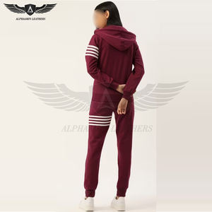 Sweat à capuche zippé décontracté deux pièces léger, doux et confortable et pantalon de jogging ensemble de survêtement pour femmes de grande taille - Product Image 2