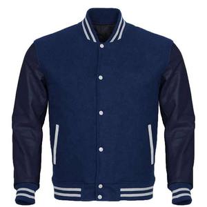 High Quality Custom Made Men's Varsity Jacket Stand Collar Embroidered Baseball Design for Winter Season Price - Product Image 5