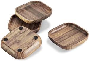 Handcrafted Wooden <b>Coasters</b> <b>for</b> <b>Drinks</b> Natural Wood Tea & Coffee <b>Coaster</b> Set <b>for</b> Home Bar & Office - Product Image 2