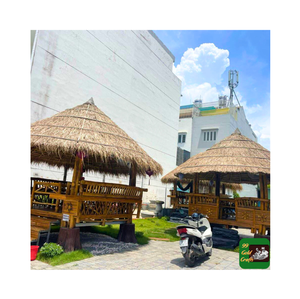 ร่มสนามแบบม้วนสไตล์ฮาวายร่มกันแดดพับเก็บได้แบบฝ่ามือร่มชายหาดพกพาได้ขนาดใหญ่พิเศษร่มฟางสำหรับสวนกลางแจ้ง - Product Image 1