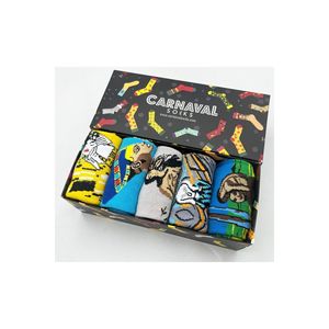 Unisex 5-Piece Art Set 2 Patterned <b>Breathable</b> <b>Socks</b> Daily Use Comfortable Design - Product Image 1