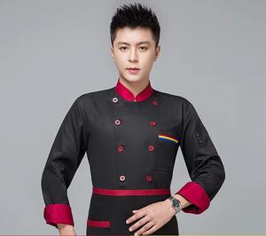 Comprar al por mayor de manga completa Collar Restaurante Chef Chaqueta Top Uniformes DE TRABAJO Venta al por mayor Monos Hotel Uniforme - Product Image 2