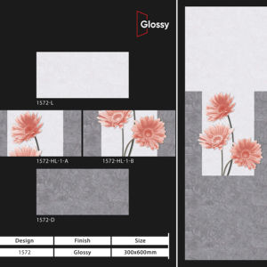 Carreaux muraux en céramique 300x600mm pour salle de bain et cuisine, finition brillante ou mate, surface sculptée effet sucre, design mural intérieur luxueux - Product Image 1