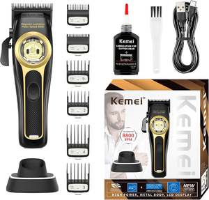 Tondeuse à cheveux électrique multifonctionnelle 3 en 1 Kemeis Km-S3 neuve pour barbier avec lame DLC, étanche IPX7 - Product Image 2