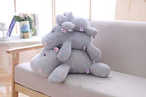 Poupée en peluche hippopotame mignon oreiller en coton doux pour animaux avec peluche en duvet doux parfait anniversaire cadeau de noël jouets promotionnels - Product Image 6