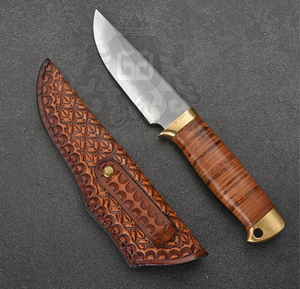 Haute qualité poignée personnalisée damas acier lame fixe bord droit couteau de Combat de chasse de qualité industrielle pour la survie - Product Image 2