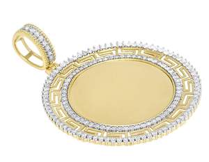 Semi Iced Out Moissanite Diamond Circle Stylish Silver Custom Jewelry <b>Charm</b> <b>Pendant</b> For Hip Hop Necklace & <b>Fashion</b> Wear - Product Image 2