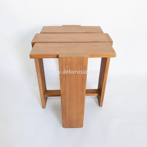Tabouret en bois moderne, durable et personnalisable, meuble décoratif pour chambre à coucher, salon, hôtel, appartement, villa, patio - Product Image 3