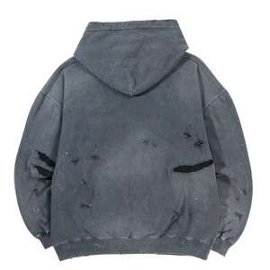 Respirant Personnalisé hommes Distressed Hoodies Street wear Lourd Lavé Vintage Distressed Hoodies pour Hommes - Product Image 2