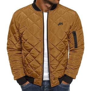 Custom Designed Lightweight <b>Quilted</b> Men's Bomber Jacket with Casual Stand Collar - Product Image 1