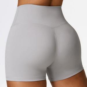 Pantalones cortos de Yoga ajustados de Pilates de cintura alta con logotipo personalizado para mujer, pantalones cortos transpirables de secado rápido para gimnasio y Fitness, pantalones cortos de Yoga de cintura alta para mujer, - Product Image 6