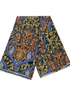 Tela de lona estampada africana de peso medio, peinada, de alta calidad y bajo precio, 6 yardas, para ropa y decoración del hogar - Product Image 4