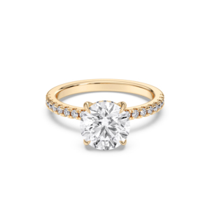 Juego de puntas de anillo de compromiso de solitario de diamante de corte redondo cultivado en laboratorio de 2,30 quilates en oro sólido para mujer - Product Image 1