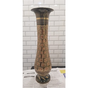 Modern Handmade Luxurious <b>Flower</b> <b>Vase</b> Latest <b>Black</b> Aluminium Brass Metal High Finishing for Home Hotel Living Room - Product Image 2