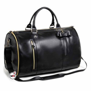 Bolsa de cuero de PU de diseño liso para equipaje de gran capacidad personalizada para viajar, prenda ligera plegable impermeable para bolsas de lona - Product Image 6