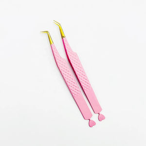 Juego de Pinzas para Pestañas Recubiertas de Acero Inoxidable, Pinza de 90 Grados con Base en Forma de Corazón y Pinza de 45 Grados, Pinzas Sostenibles y Elegantes - Product Image 6