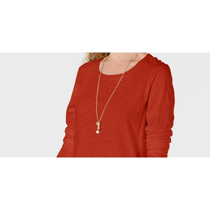 Maglia Casual da Donna Style & Co a Maniche Lunghe con Scollo Rotondo, Arancione, Taglia X-Large, in Tessuto Lavorato a Maglia, Elemento di Moda Semplice - Product Image 2