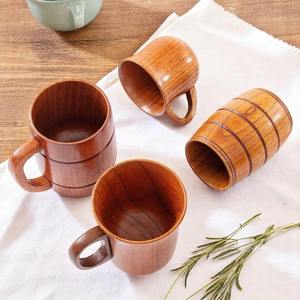 ถ้วยไม้ธรรมชาติเป็นมิตรกับสิ่งแวดล้อมทำด้วยมือจากไม้เนื้อแข็งสำหรับชากาแฟและนม - Product Image 2