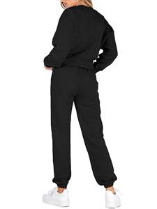 Mujer 100% algodón invierno chándal venta al por mayor mujeres último diseño alto 2 piezas liso Jogging Wear lujo otoño Logo chándal - Product Image 6