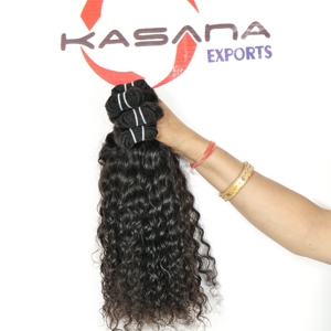 Cuticule indienne crue alignée 100% faisceau vierge naturel non transformé femmes noires machine double trame vague profonde Extensions de cheveux humains - Product Image 3
