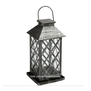 Alambre de hierro Metal forma redonda brillante polaco linterna usada hogar balcón jardín iluminación decoración linterna - Product Image 2