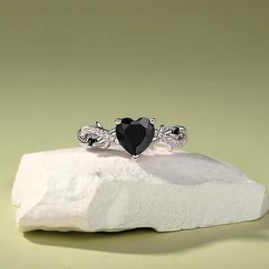 Anillo de Promesa Jeulia con Corte Marquise en Forma de Corazón, Chapado en Rodio, Plata de Ley, Joyería Fina y Delicada - Product Image 4