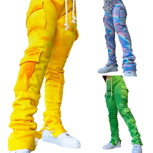 กางเกงกีฬาผ้าแคนวาสสำหรับผู้ชายกางเกงวิ่งแบบยืดหยุ่นแบบซ้อนกันกางเกงกีฬาผ้าใบสีสันสดใสแบบมีซิปสำหรับฤดูหนาวผลิตตามสั่ง2023 - Product Image 1