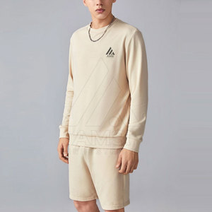 2022 haute qualité coupe ajustée hommes sweat et ensemble court à la mode décontracté plaine col rond respirant grande taille pour l'hiver - Product Image 5