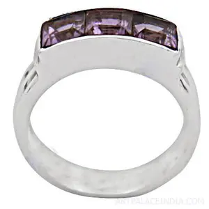Bague en argent pour femme avec pierres précieuses améthyste, boutons de manchette et pinces à cravate élégants, idée cadeau - Product Image 3