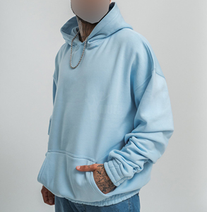 Sweat à capuche surdimensionné 100% coton pour hommes personnalisé de haute qualité Streetwear 500 GSM lourd longue longueur pour bouffée impression hiver plaine - Product Image 2