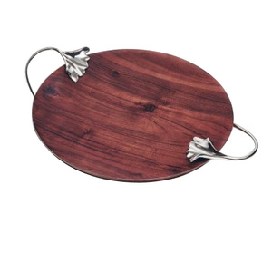 Plateau de service classique en rotin et bois, forme personnalisée, pour restaurant, café, hôtel, plateau de service pour aliments, fruits, café - Product Image 6