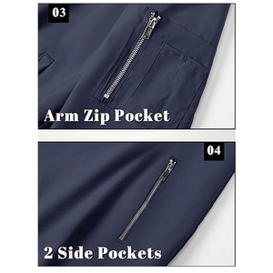 High Quality Custom Coated <b>Stand</b> Collar Bomber Jacket Unisex Winter Outdoor Windbreaker Plus Size OEM Wholesale Customized - Product Image 5