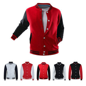 Vêtements décontractés veste universitaire pour hommes avec patch en chenille sur mesure tissu de laine de haute qualité col montant manches en cuir veste pour hommes - Product Image 2