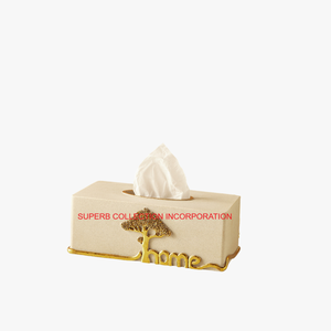 Boîte à mouchoirs en métal de qualité exclusive porte-serviettes Design fantaisie boîte à mouchoirs en métal rectangulaire vaisselle organisateur de mouchoirs à vendre - Product Image 1