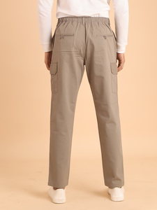 Pantalon cargo Midrise à six poches en sergé de coton pour hommes, en matériau extensible marron L, à porter toute la journée pour toutes les occasions - Product Image 5