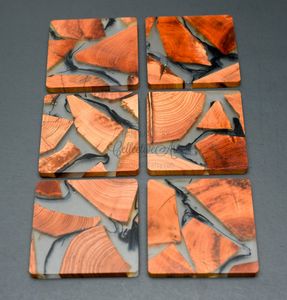 Epoxy Resin and Wood <b>Coasters</b>, Elegant Home Decor <b>Drink</b> <b>Coasters</b>, Handmade for Natural Stone <b>Coasters</b> - Product Image 1
