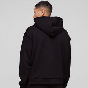 เสื้อฮู้ดสวมหัวผ้าฟลีซของผู้ชายเสื้อสเวตเชิ้ตมีฮู้ดทรงหลวมมีกระเป๋า - Product Image 4