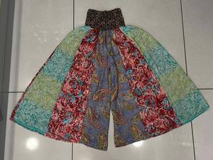 Palazo de retazos de capa de seda, ropa de fiesta bohemia para mujer, pantalón de mujer de retazos de capa de seda, estilo bohemio hippie - Product Image 3