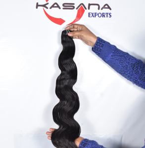 Venta al por mayor 100% color natural cutícula alineada ninguno procesamiento extensiones de cabello humano vendedores indios Paquete de trenzado de onda profunda - Product Image 3